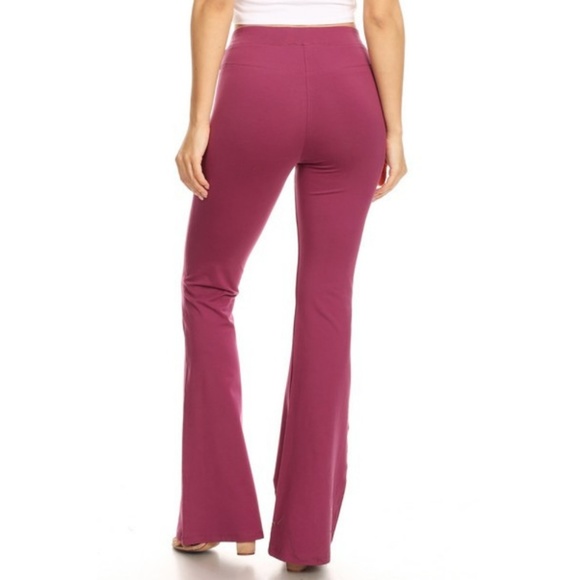 Women's Long Flare Leggings Pants Soft Stretchy PL - Picture 3 of 5